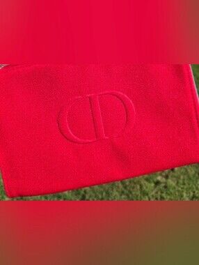 Dior Beauty Cosmetic Red Canvas Bag Silver Hardware NWOB Dior VIP gift